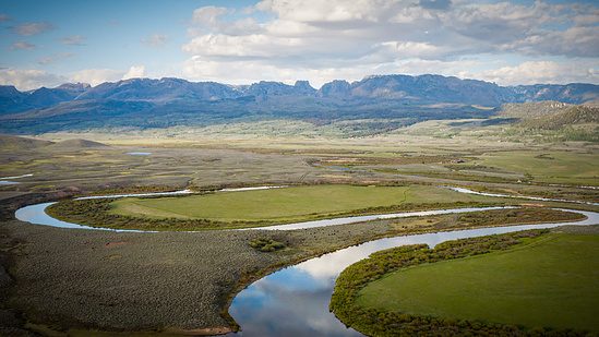 Aerial river valley