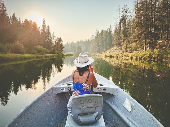 Golden hour canoe